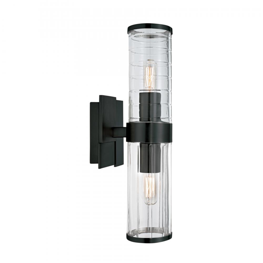 Stripe 15.25&#39;&#39; High 2-Light Sconce - Matte Black