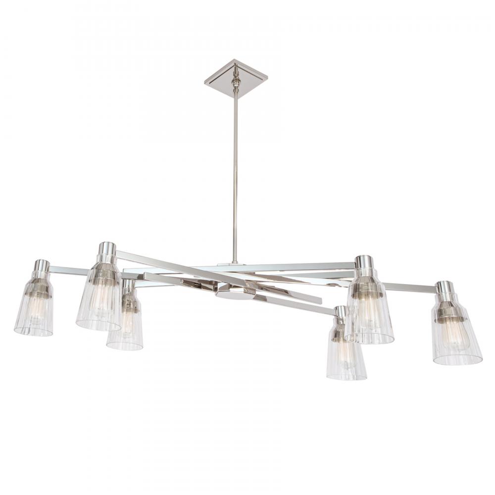 Carnival 49.5&#39;&#39; Wide 6-Light Chandelier - Polished Nickel