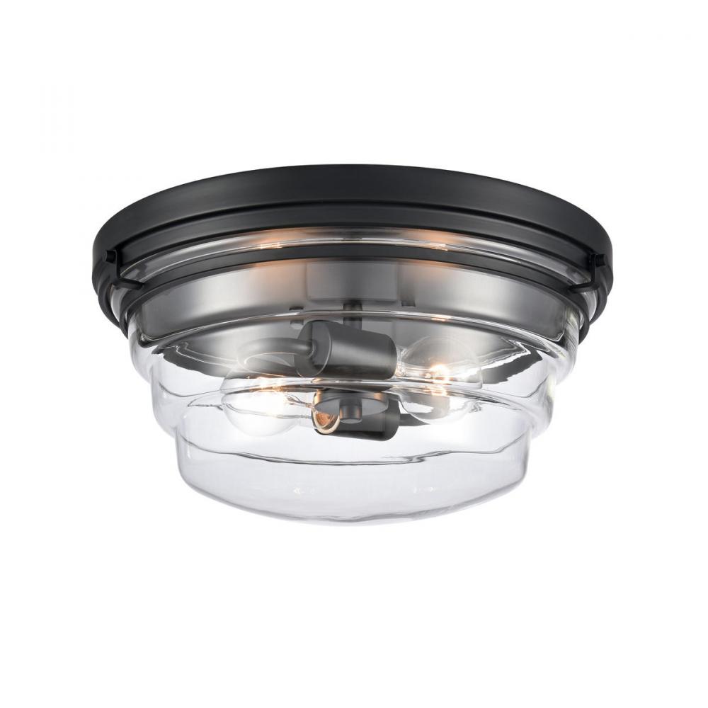 Boyer 14&#39;&#39; Wide 2-Light Flush Mount - Matte Black