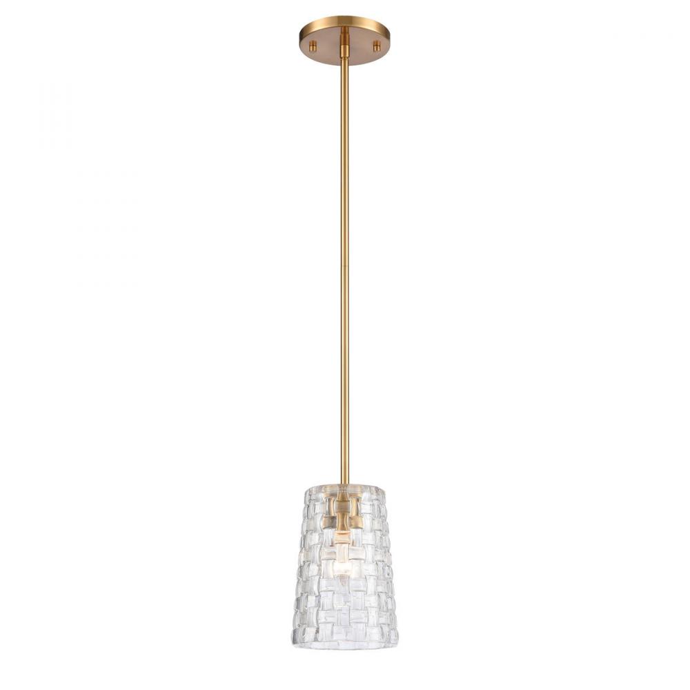 Lightweave 5.5&#39;&#39; Wide 1-Light Mini Pendant - Satin Brass