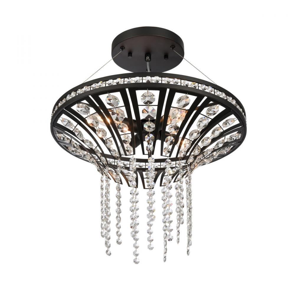 Fantania 18&#39;&#39; Wide 4-Light Chandelier - Matte Black