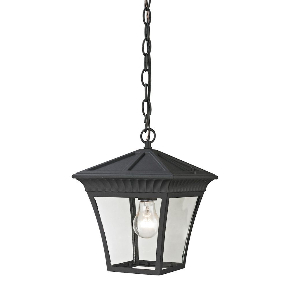 Thomas - Ridgewood 9&#39;&#39; Wide 1-Light Outdoor Pendant - Matte Textured Black