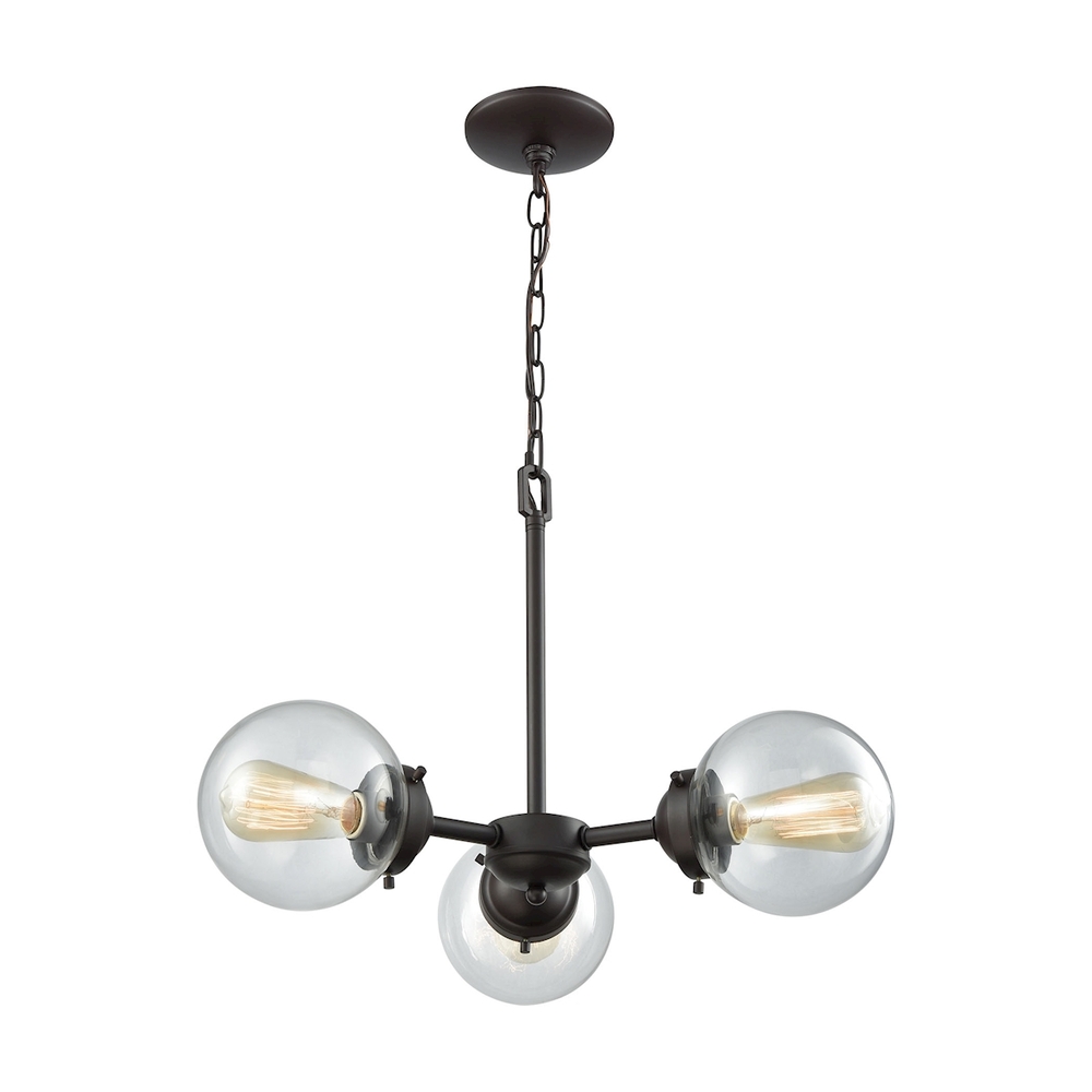 Thomas - Beckett 22&#39;&#39; Wide 3-Light Chandelier - Oil Rubbed Bronze