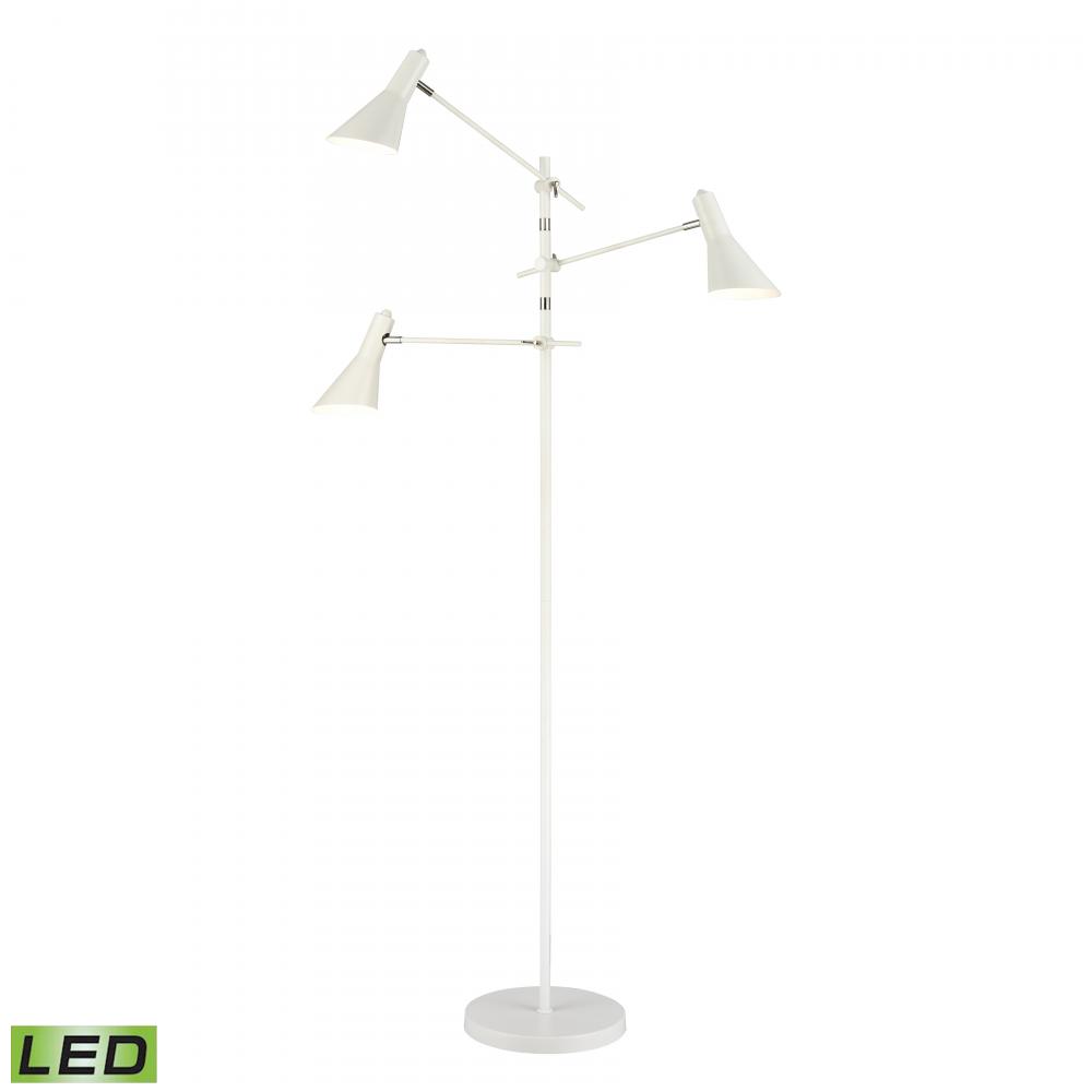 Sallert 72.75&#39;&#39; High 3-Light Floor Lamp - White - Includes LED Bulbs