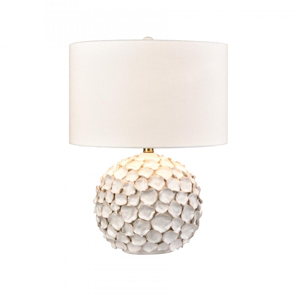 Gloria 23&#39;&#39; High 1-Light Table Lamp - White Glaze - Includes LED Bulb