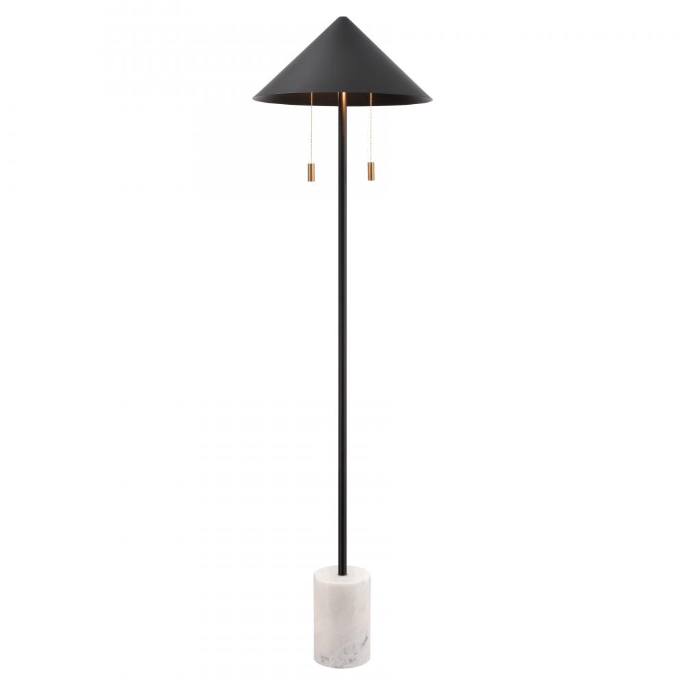 Jordana 58&#39;&#39; High 2-Light Floor Lamp - Matte Black - Includes LED Bulb