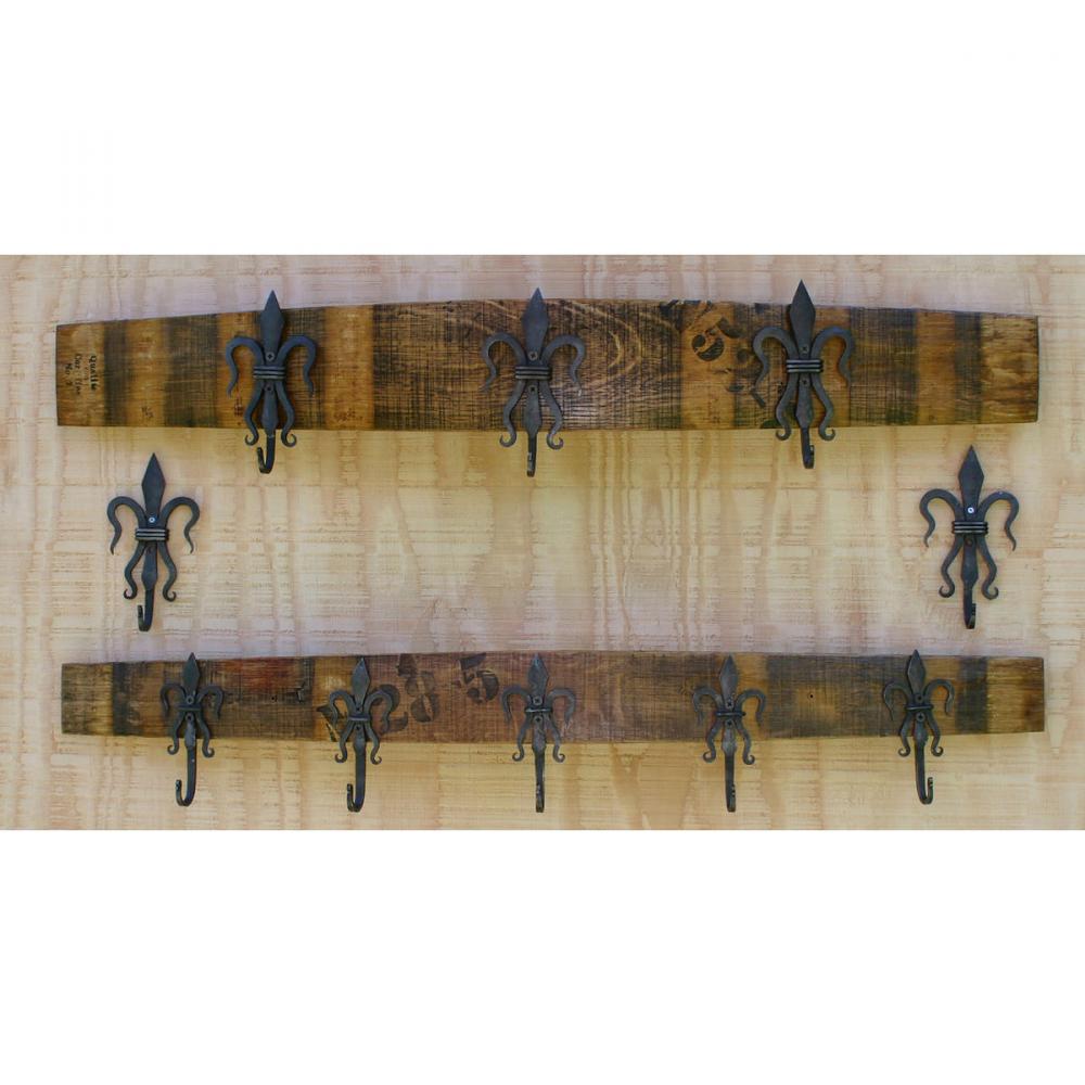 WB Wine Stave Rack Fleur - Large (3 Hooks)