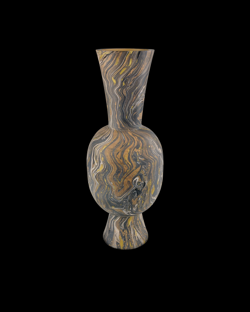 Brown Marbleized Tall Vase