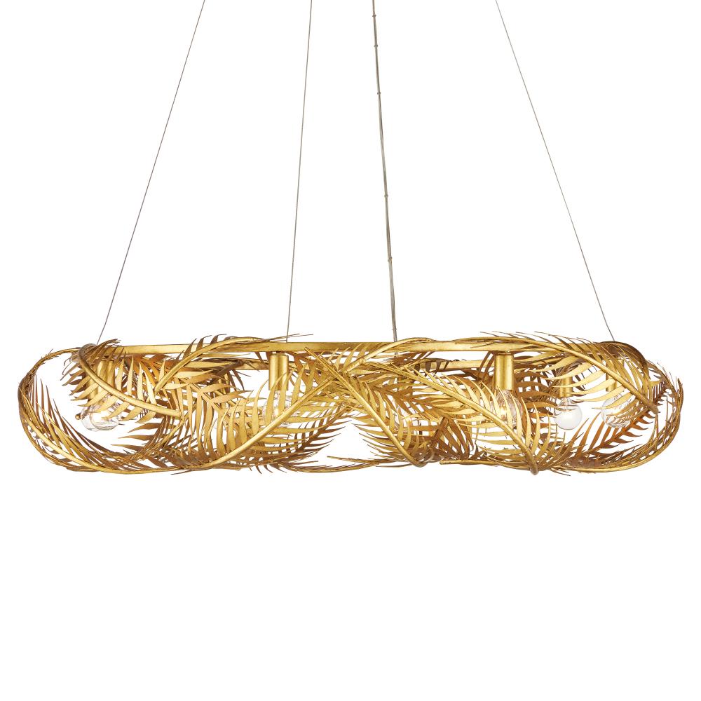 Queenbee Palm Gold Ring Chandelier