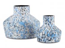 Currey 1200-0500 - Niva Blue Confetti Vase Set of 2