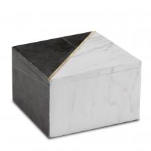 Currey 1200-0652 - Deena Black & White Marble Box