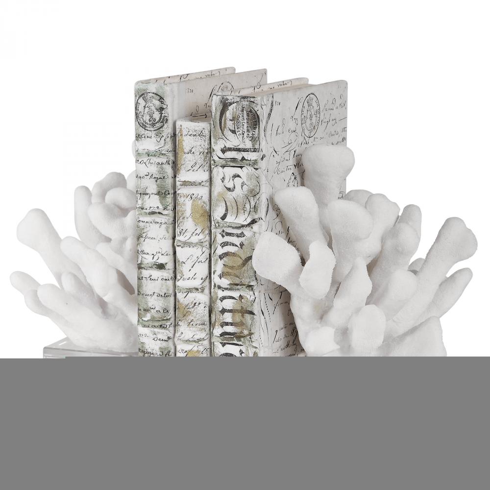 Uttermost Charbel White Bookends, Set/2
