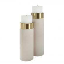 Uttermost 18100 - Uttermost Wessex White Pillar Candleholders Set of 2